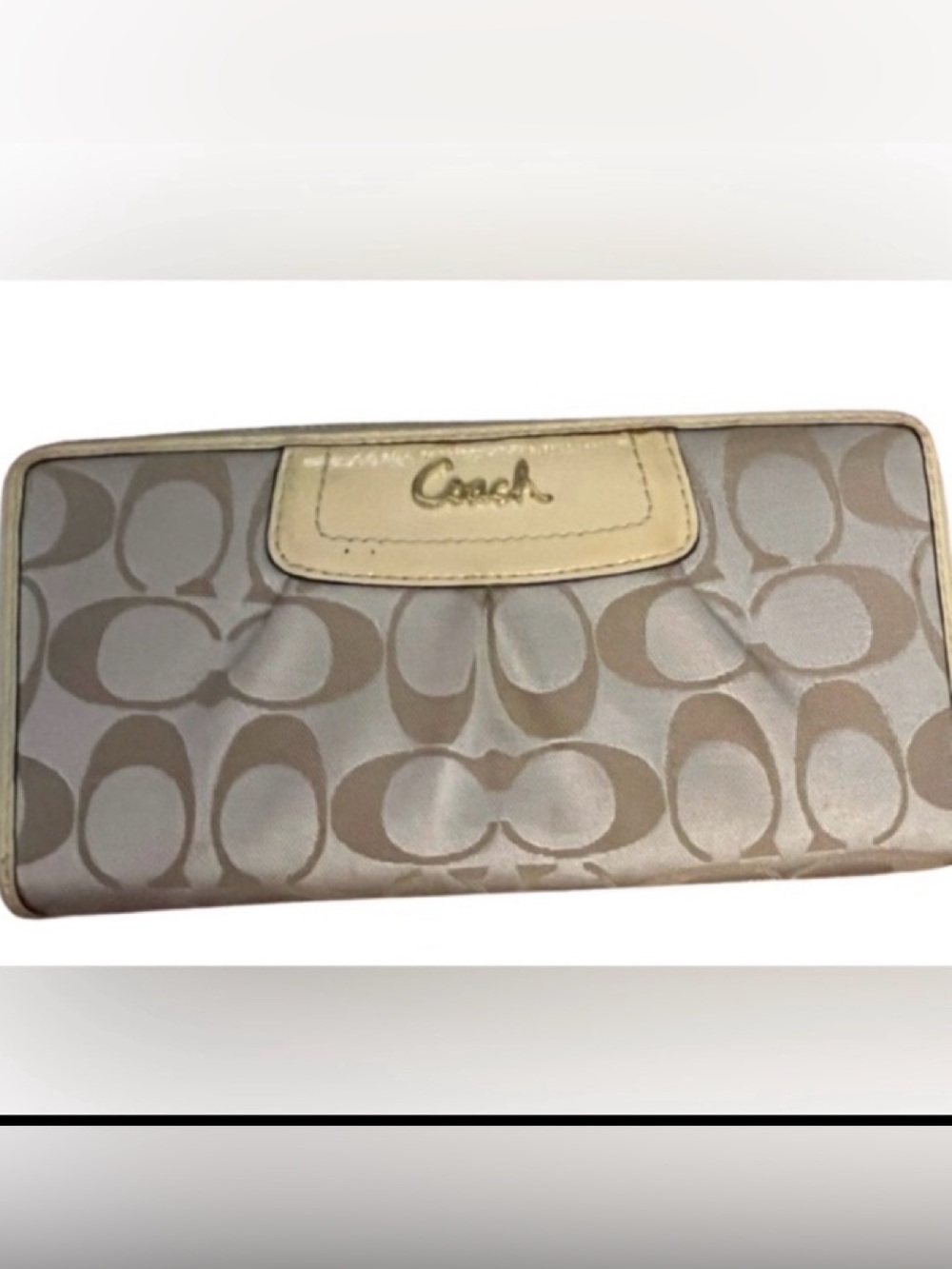 Coach Cream Monogram Wallet/Clutch